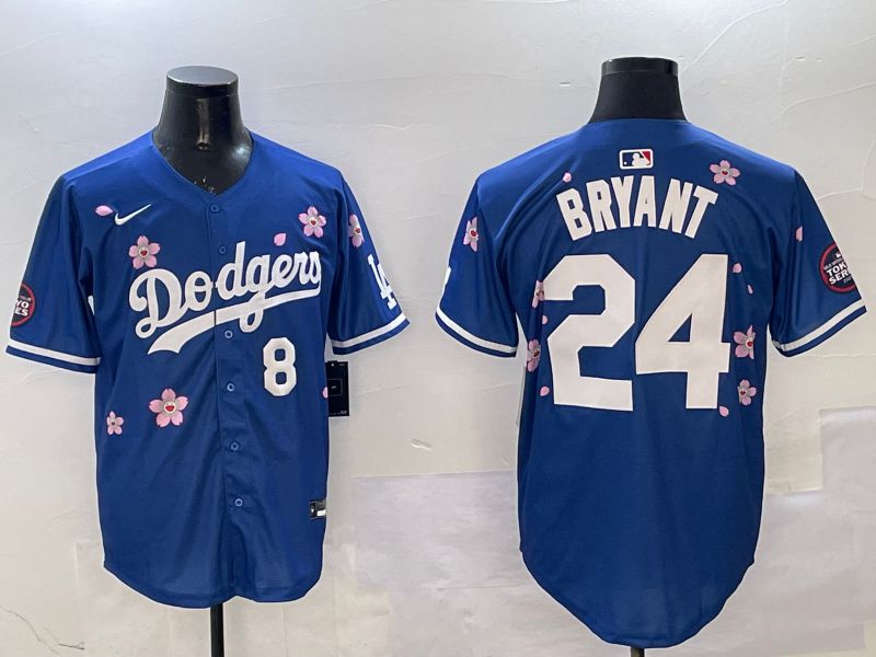 Men Los Angeles Dodgers #24 Bryant Blue Sakura Edition 2025 Nike MLB Jersey style 9